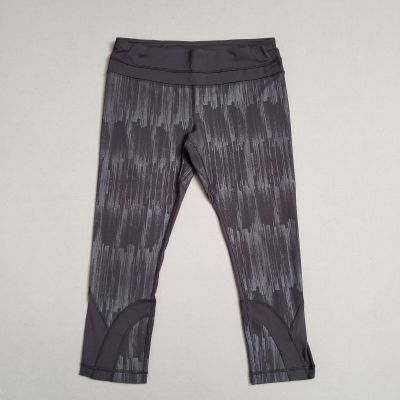 Lululemon Athletica Black & Gray Crop Yoga Leggings Workout Size 8